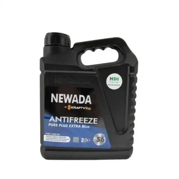 NEWADA -56C Mavi Organik Antifriz 3 Lt, aşırı soğuk hava koşullarında üstün motor koruması sağlar.